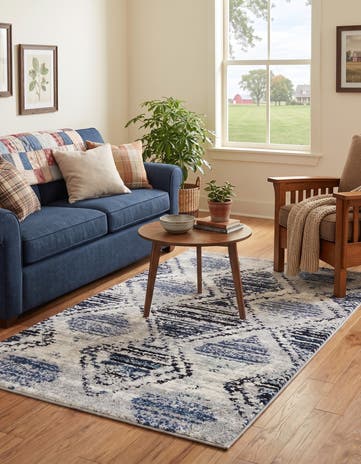 Blue Gray Tagine Rug