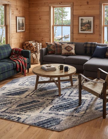Blue Gray Tagine Octagon Rug