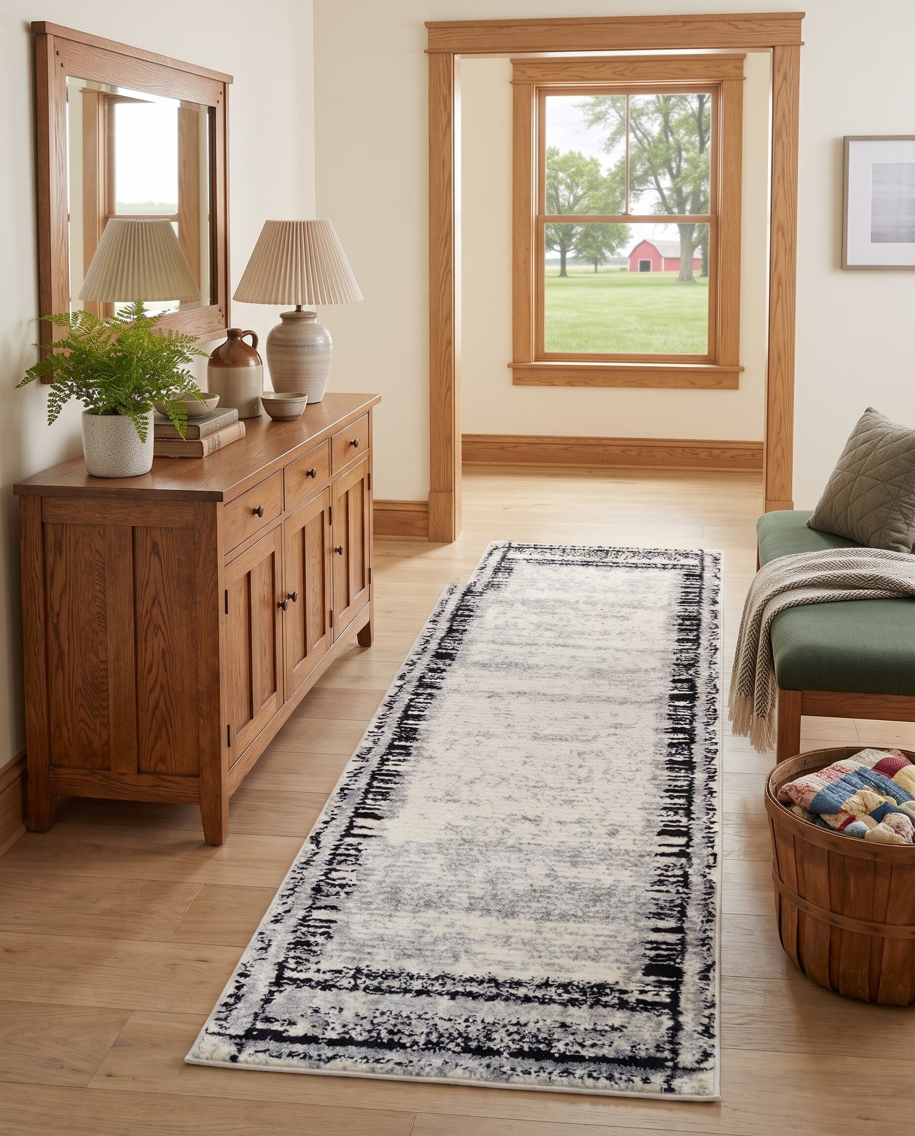Black and White Tagine Runner Rug