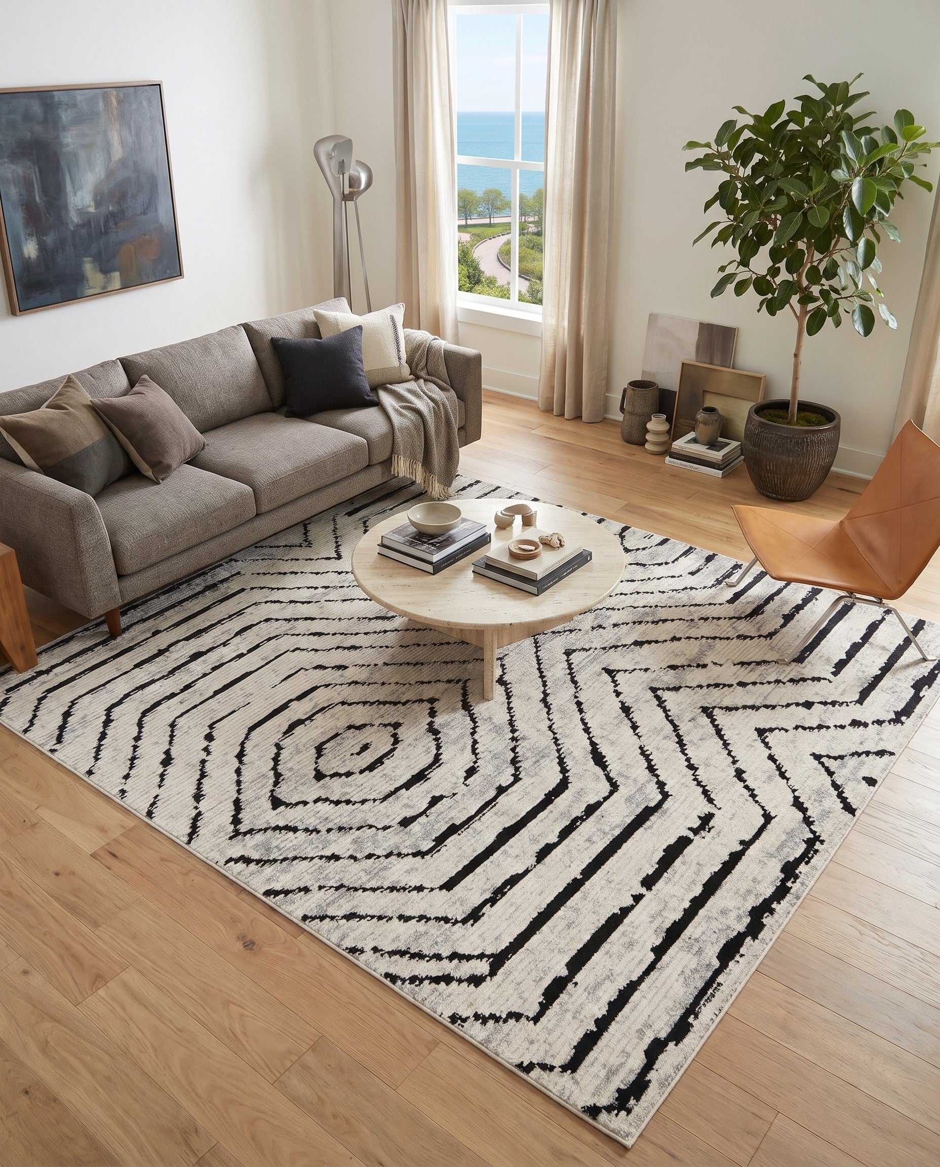Black and White Tagine Rug