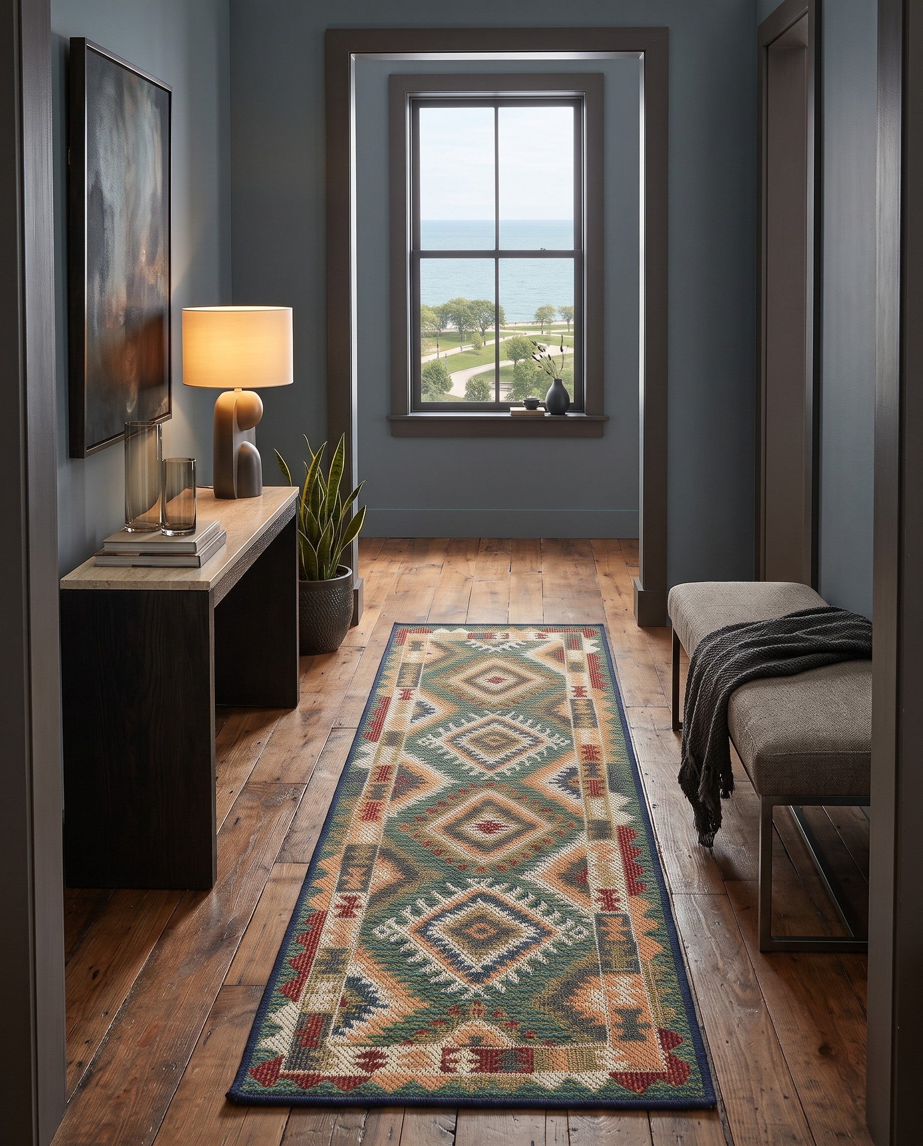 2' x 6' Easy-Clean Delfina Baja Indoor / Outdoor Runner Rug