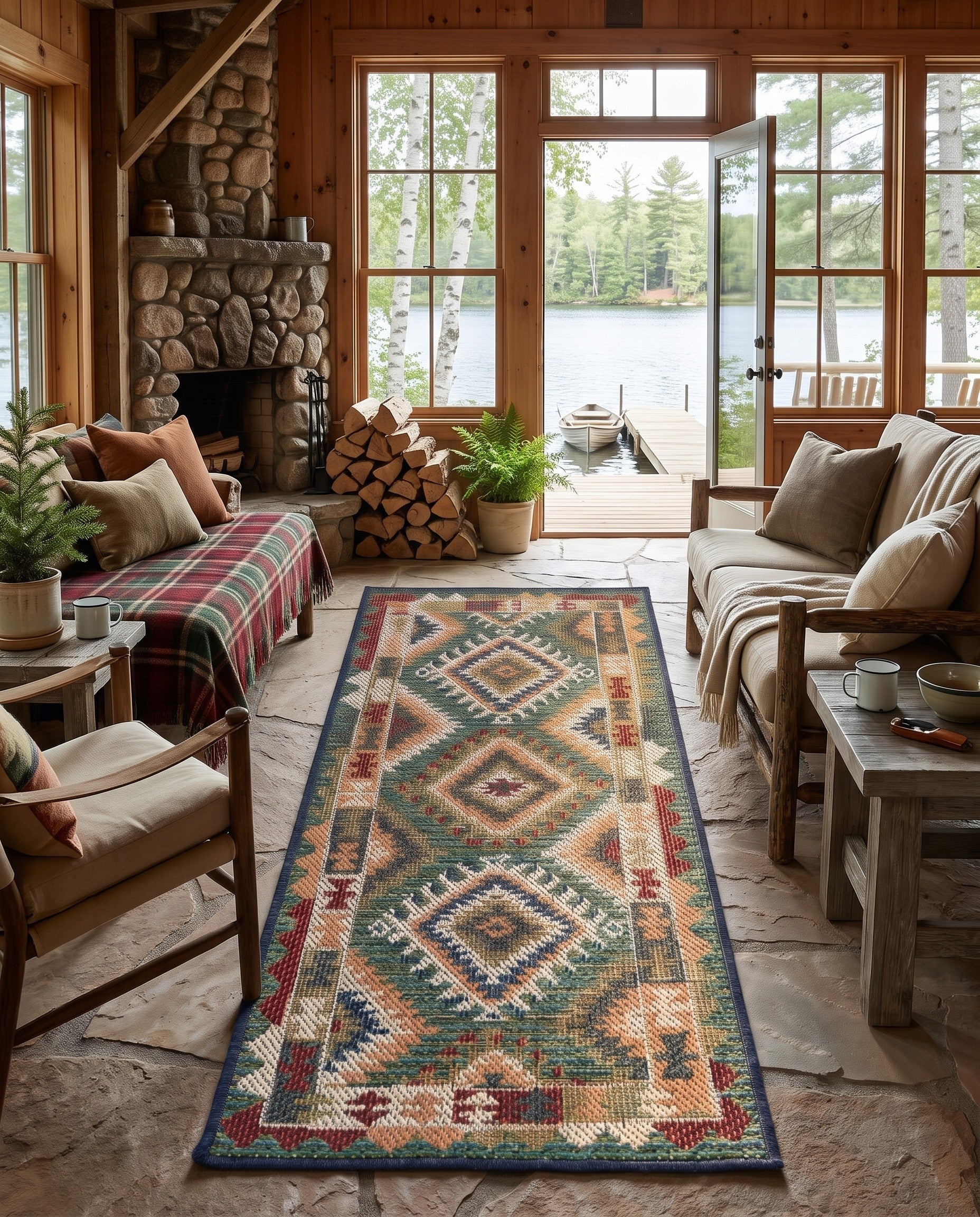 2' x 6' Easy-Clean Delfina Baja Indoor / Outdoor Runner Rug