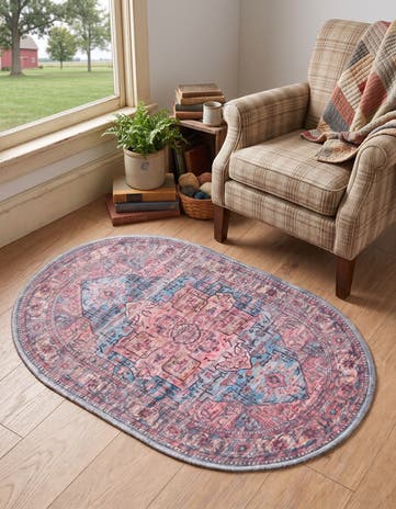 2' x 3' Washable Maahru Oval Rug