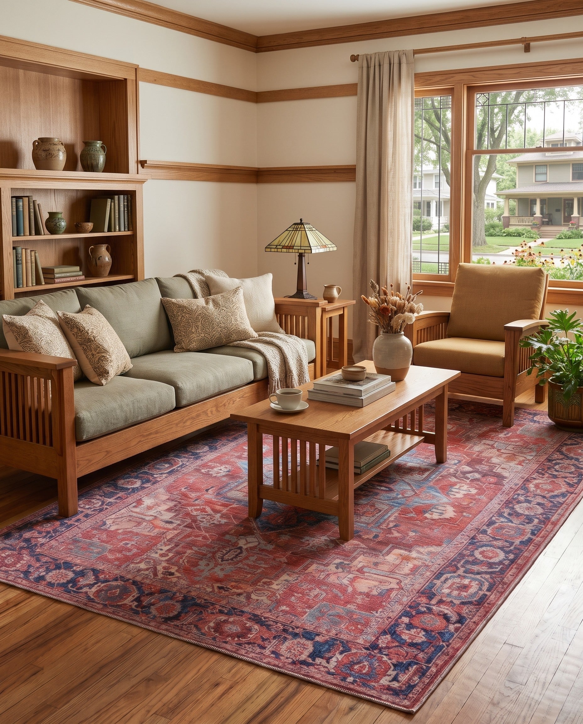 Rust Red Washable Maahru Rug