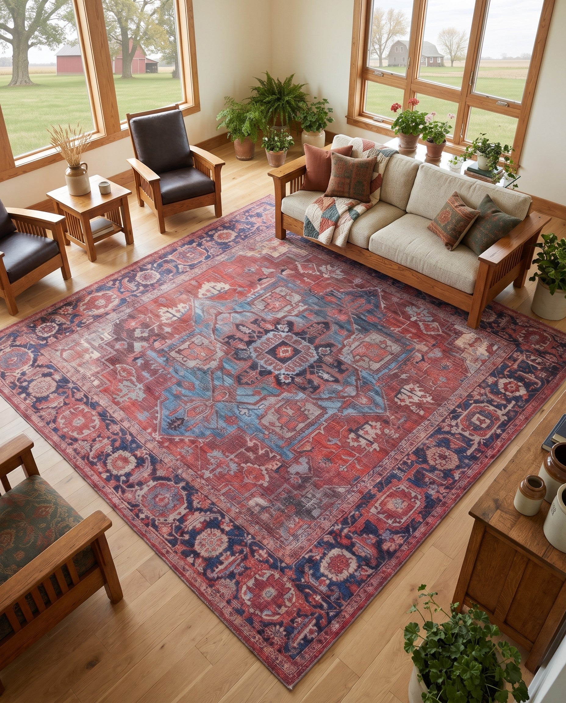 10' 6 x 10' 6 Washable Maahru Square Rug
