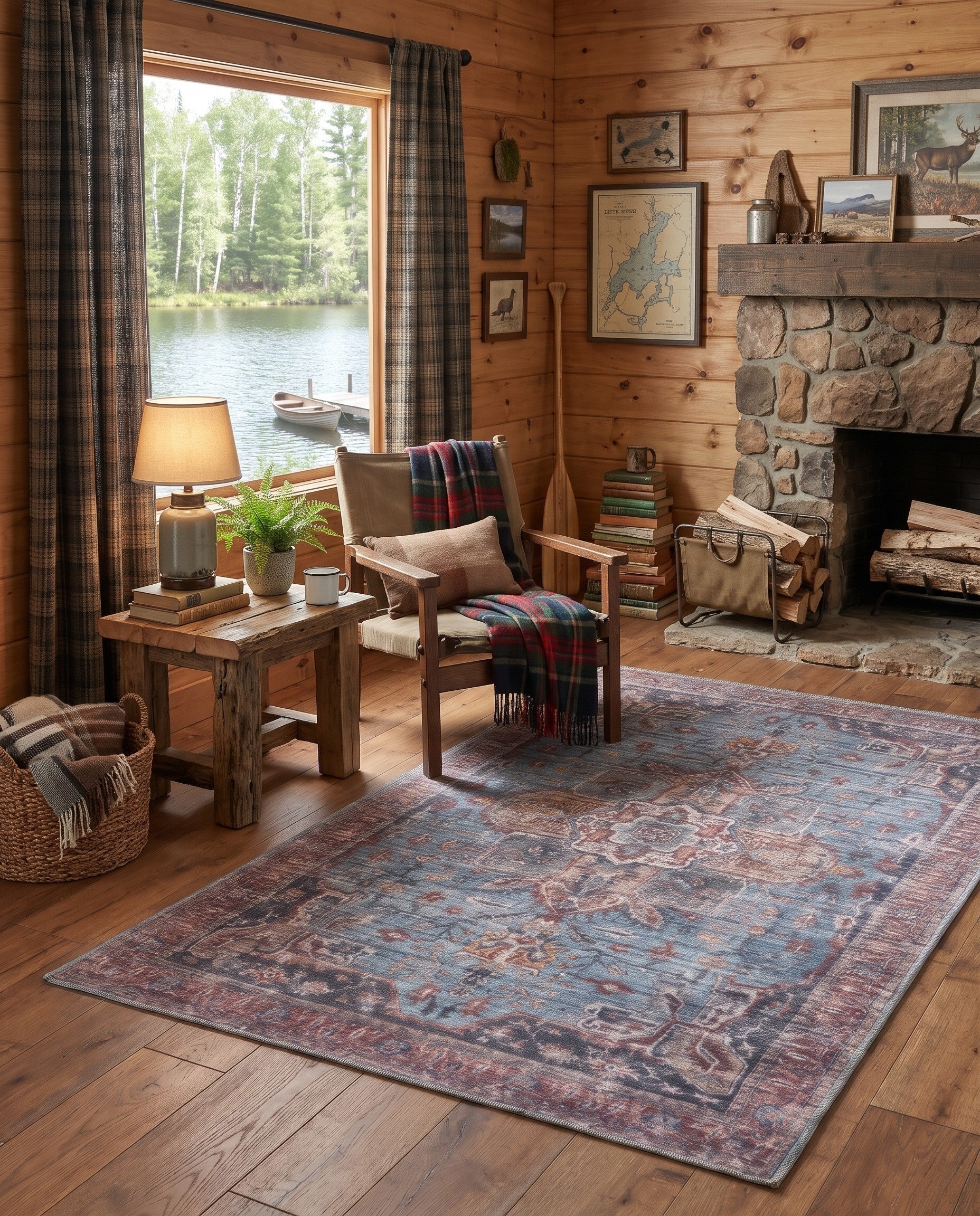 Blue Washable Maahru Rug
