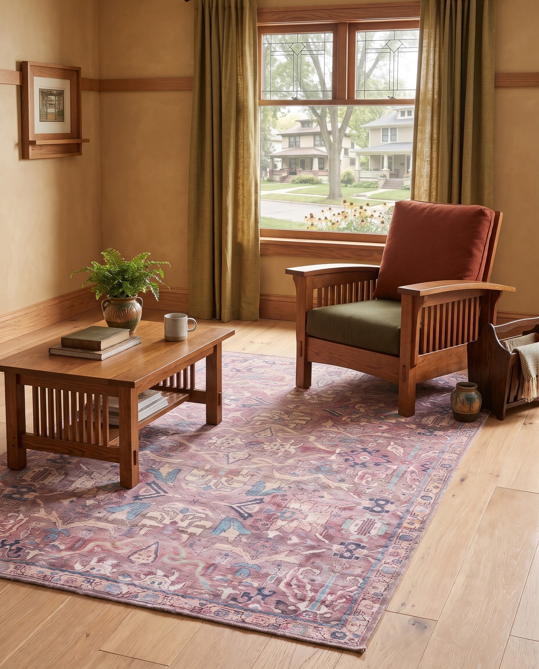 Pink Washable Nostalgia Rug
