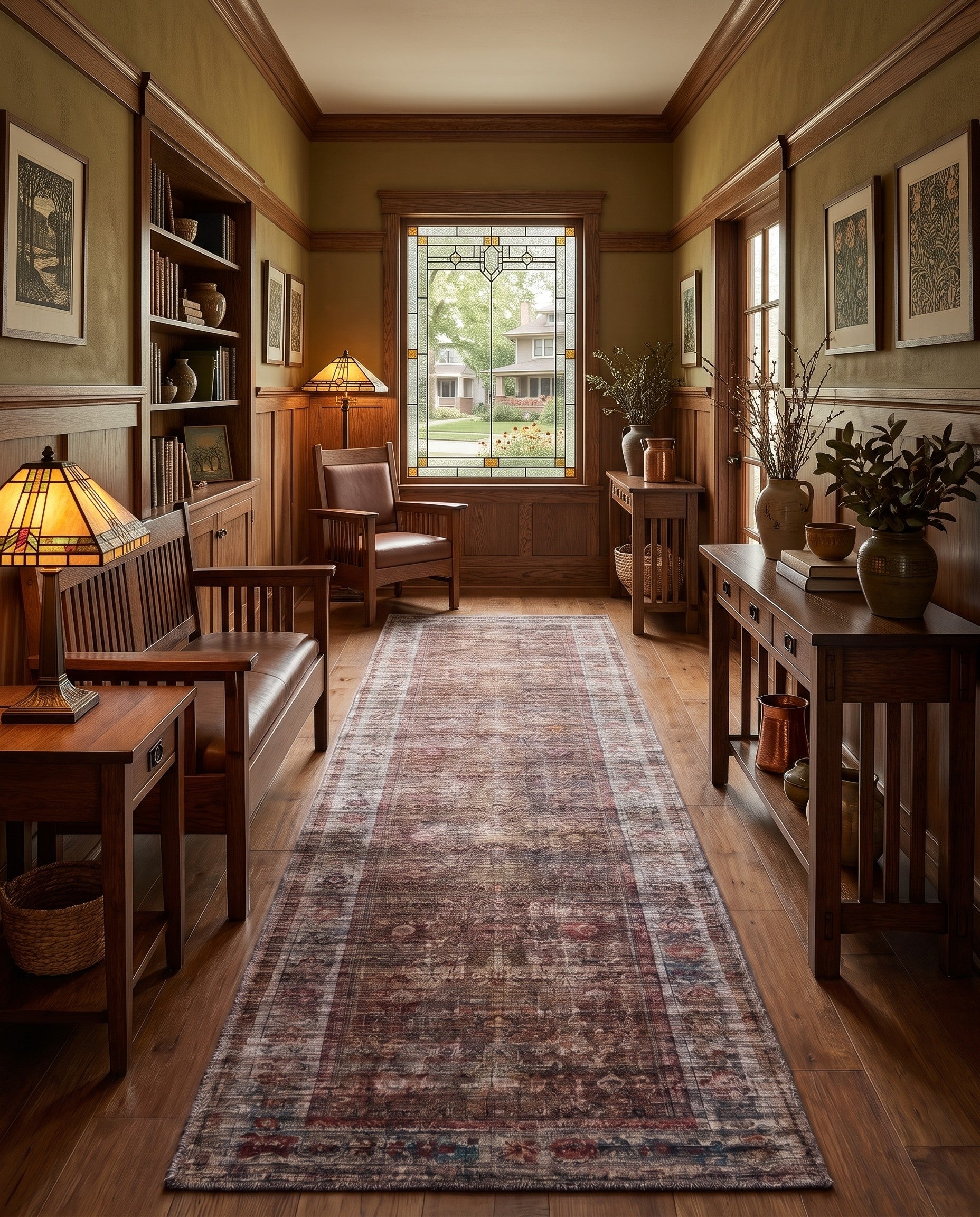 2' 7 x 14' Washable Nostalgia Runner Rug