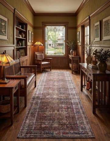 2' 7 x 14' Washable Nostalgia Runner Rug