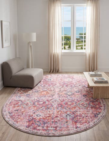 4' x 6' Washable Nostalgia Oval Rug