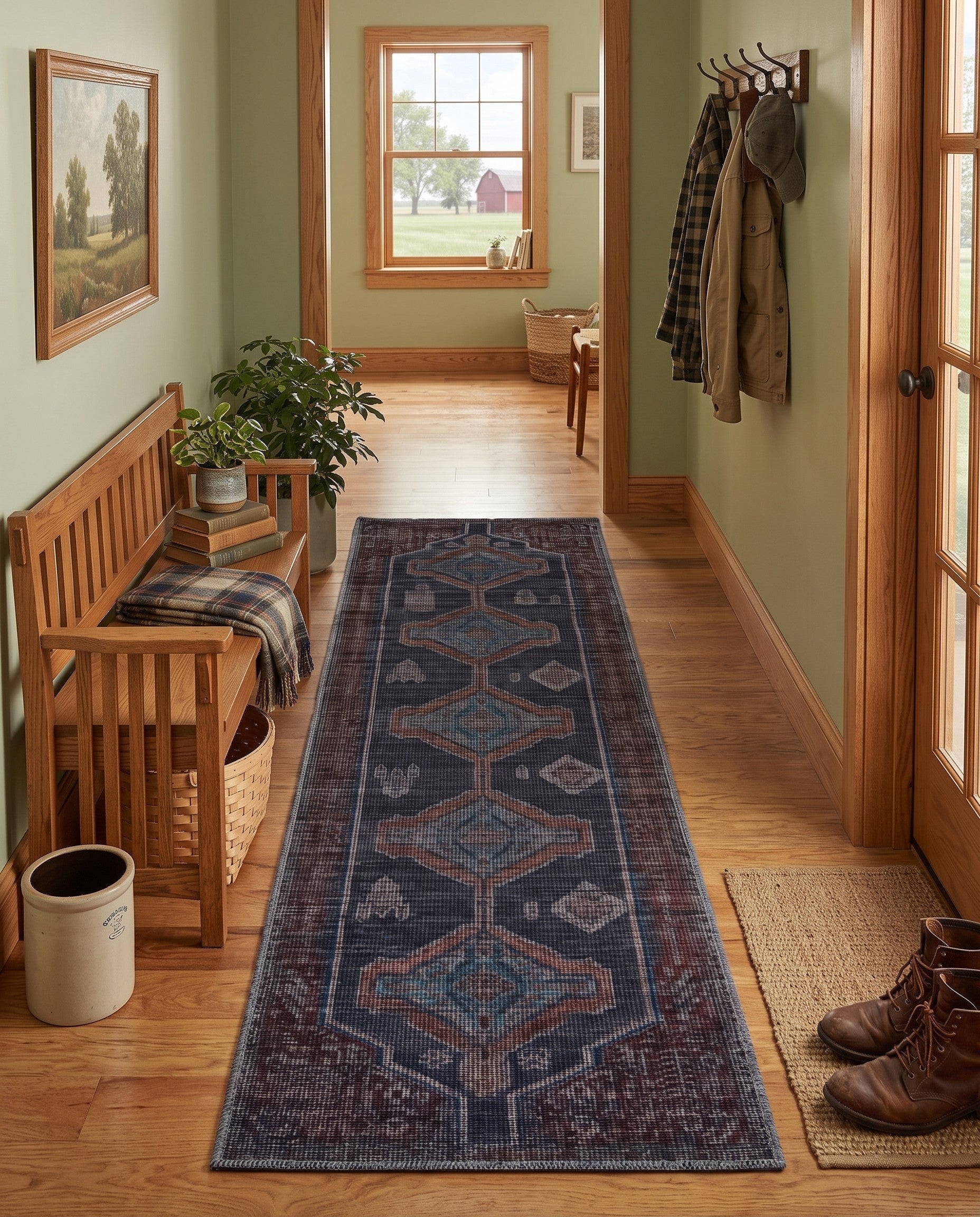 Charcoal and Gray Washable Sisu Runner Rug