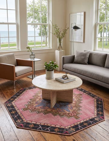 5' x 5' Washable Timeless Octagon Rug