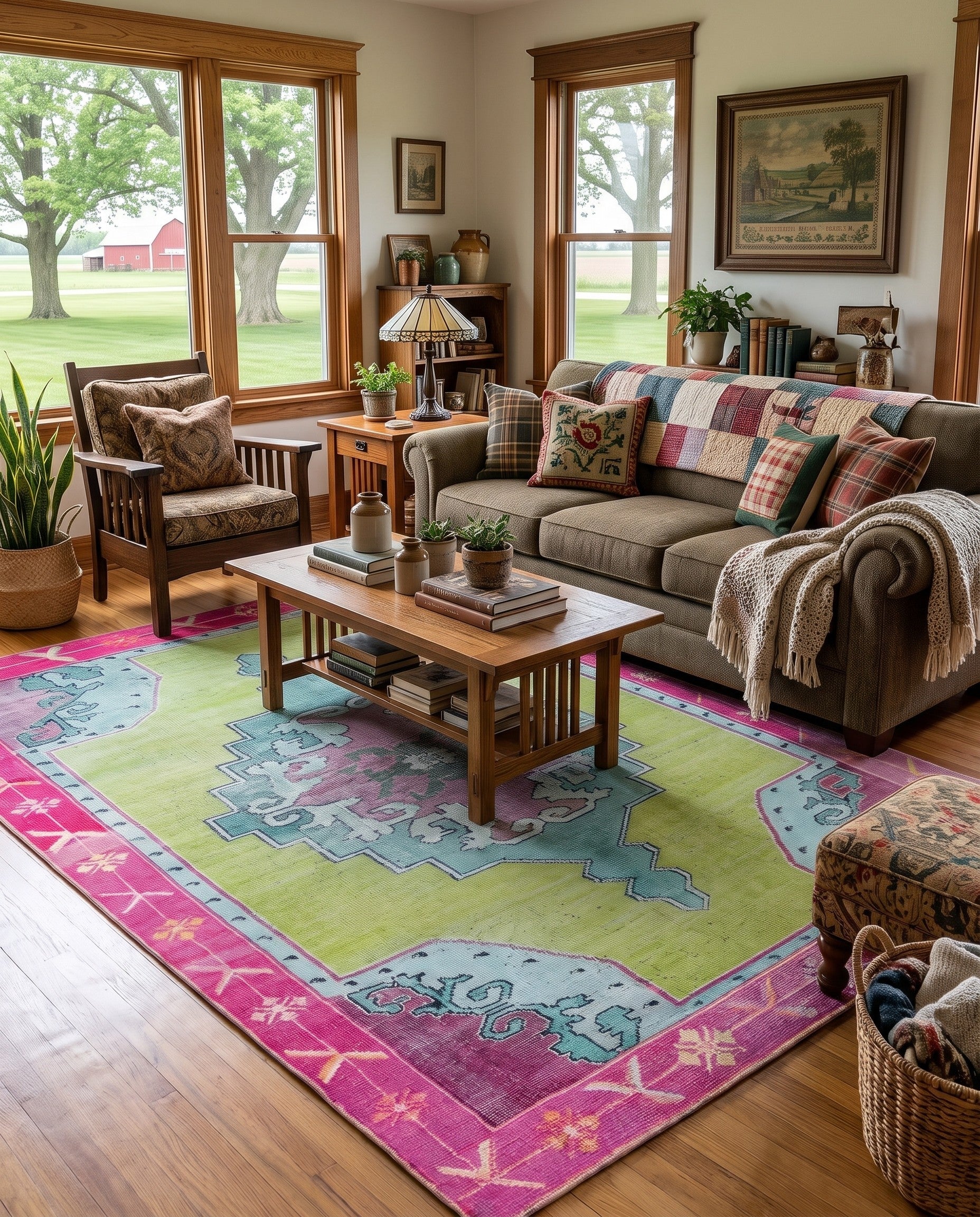 Green Washable Timeless Rug