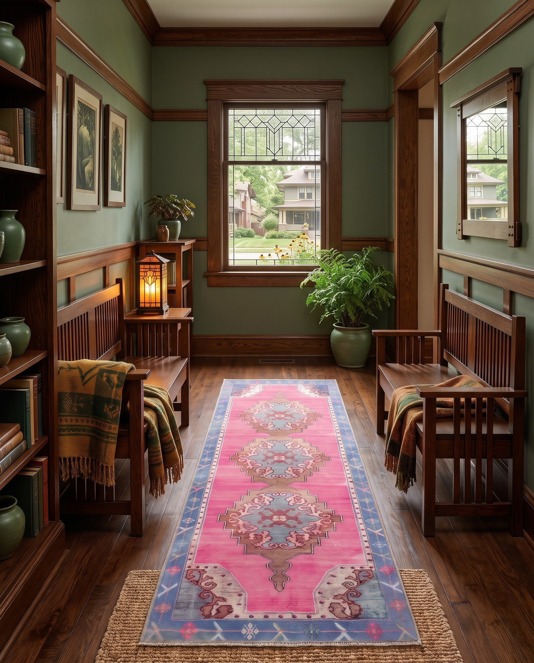 Fuchsia Washable Timeless Runner Rug