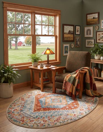 Salmon Pink Paragon Oval Rug