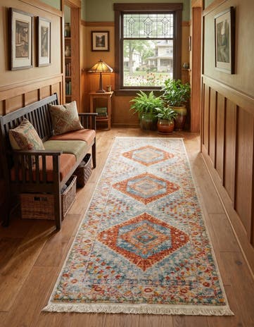Salmon Pink Paragon Runner Rug