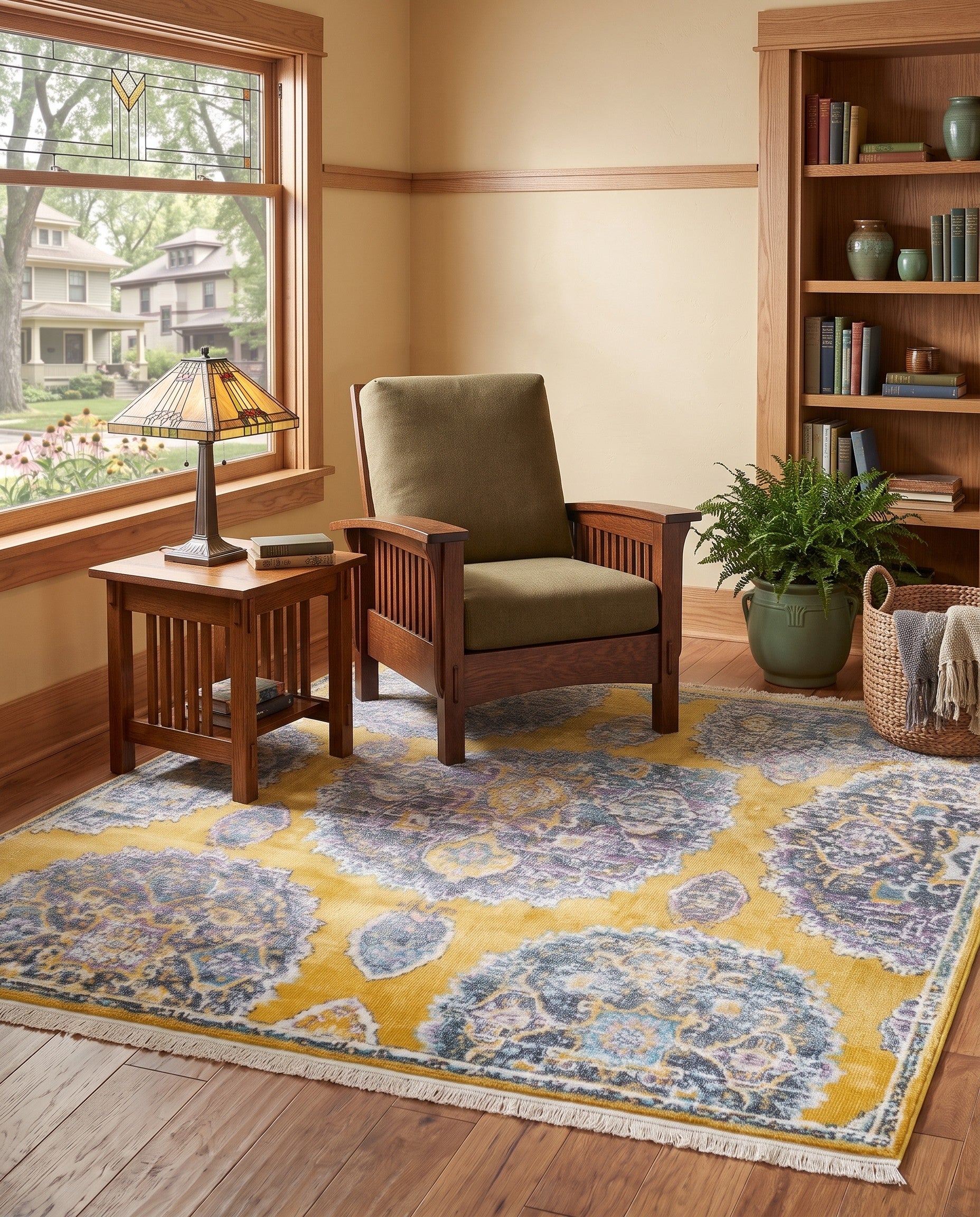 Yellow Paragon Square Rug