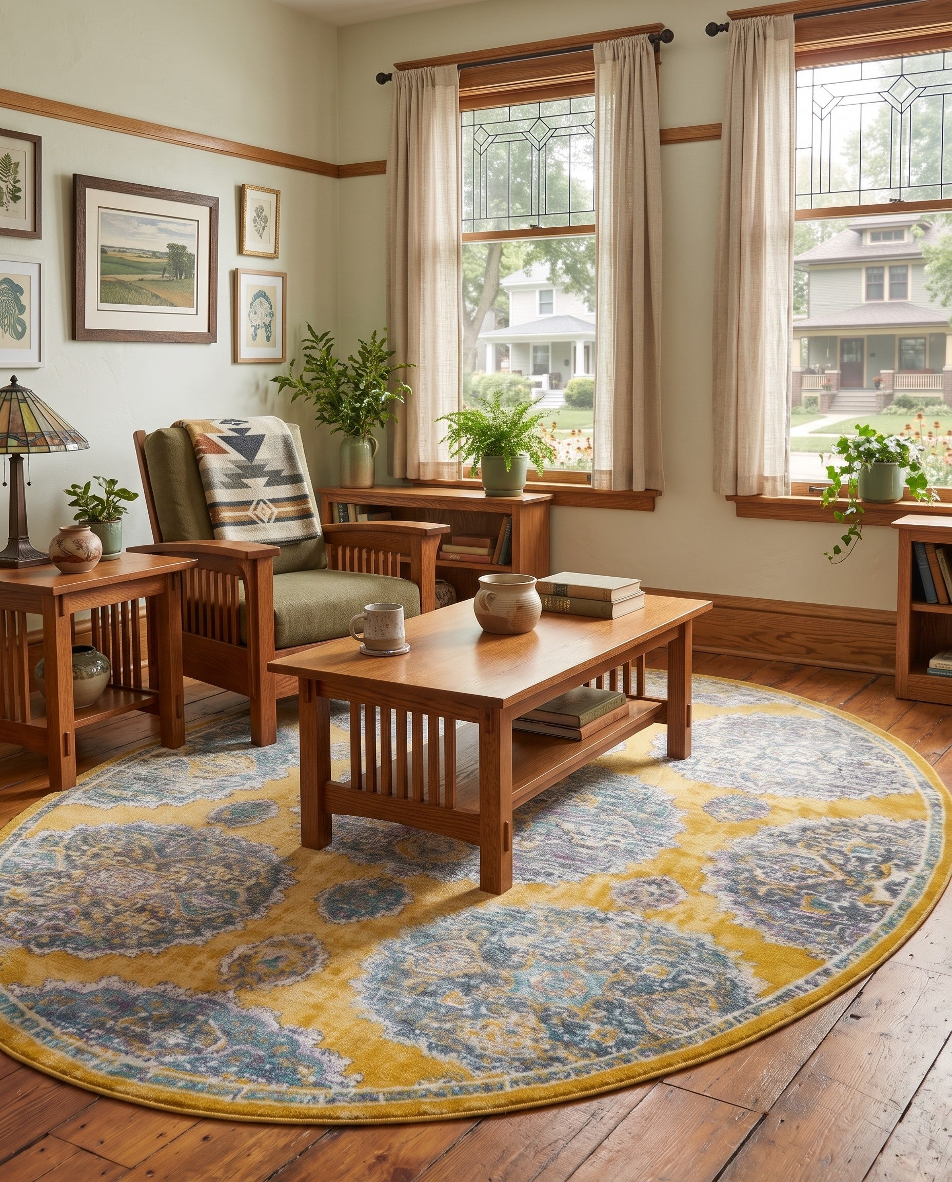 Yellow Paragon Oval Rug