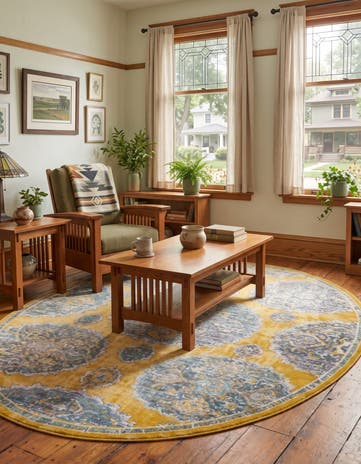 Yellow Paragon Oval Rug