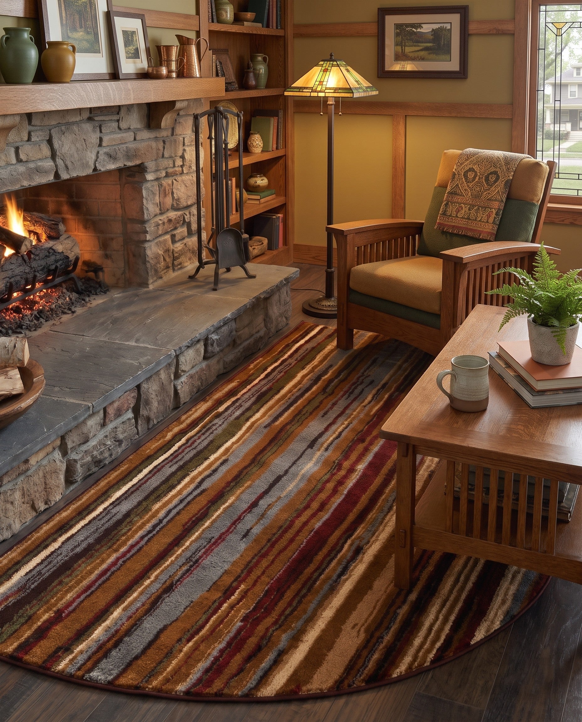 Beige Cafe Hearth Rug