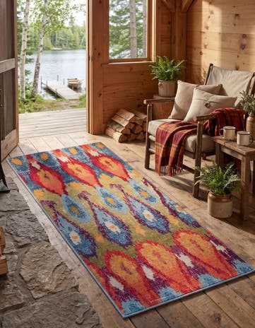 2' x 4' Easy-Clean Modern Indoor / Outdoor Runner Rug