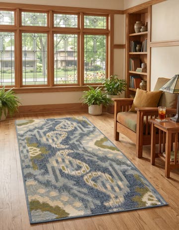 2' x 4' Easy-Clean Modern Indoor / Outdoor Runner Rug