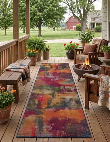 Easy-Clean Modern Indoor / Outdoor Runner Rug