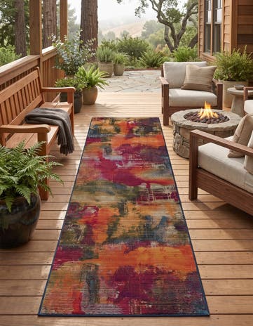 Easy-Clean Modern Indoor / Outdoor Runner Rug