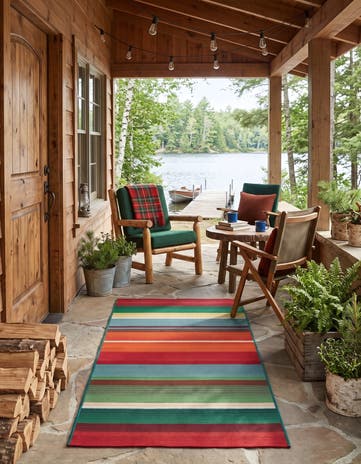 2' 7 x 5' 3 Easy-Clean Modern Indoor / Outdoor Runner Rug