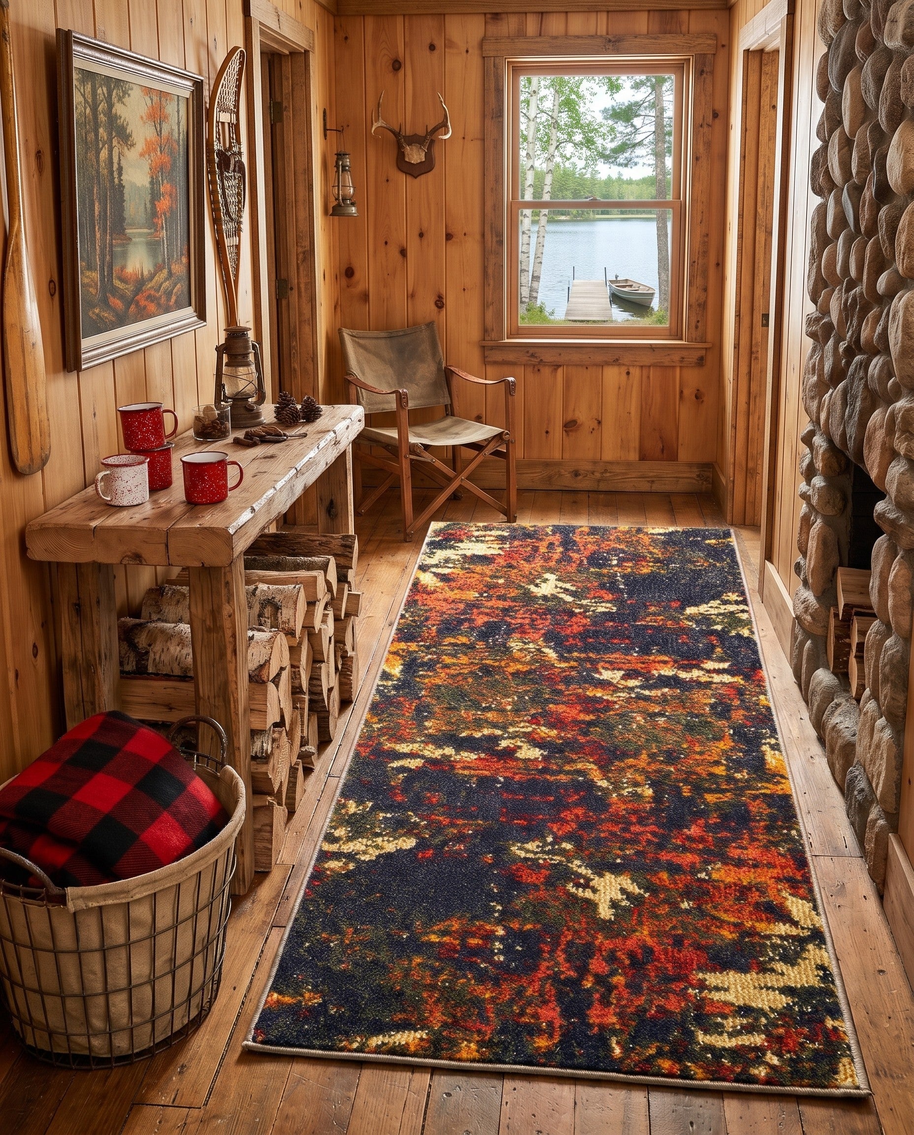 Brown Washable Haerfest Runner Rug