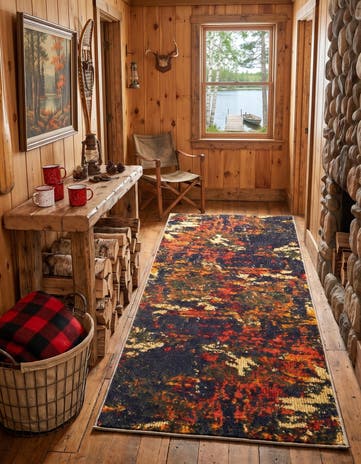 Brown Washable Haerfest Runner Rug