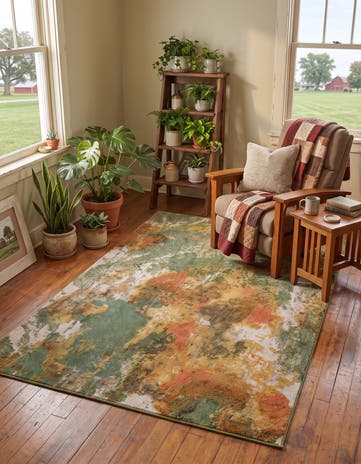 Green Washable Haerfest Rug