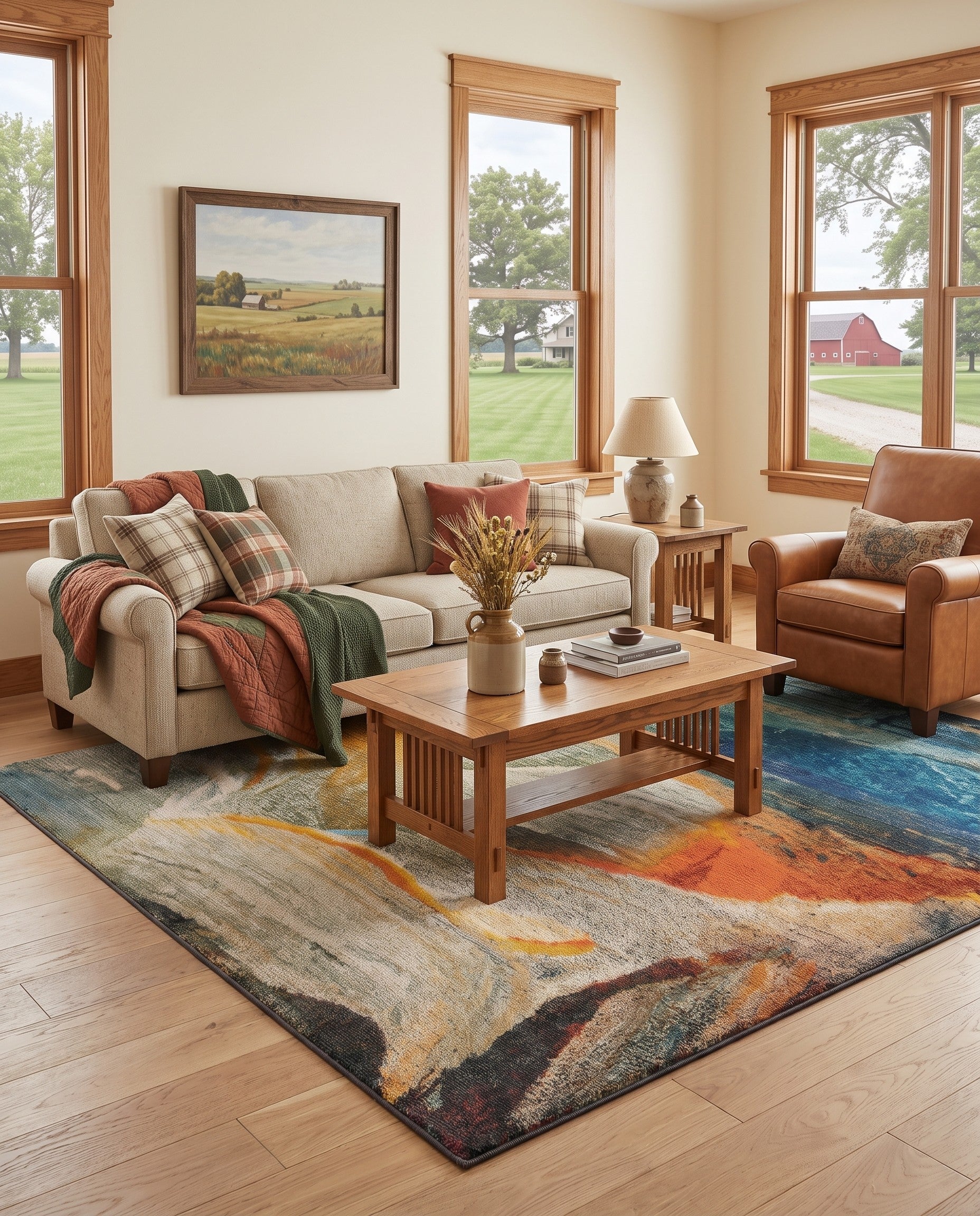 Blue Washable Haerfest Rug