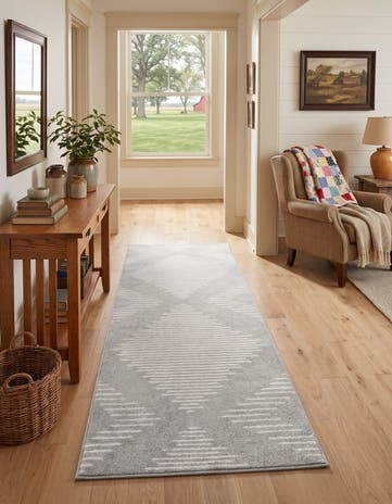 Ivory and Gray Kai Runner Rug