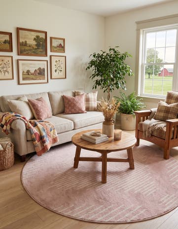 Pink Kai Round Rug