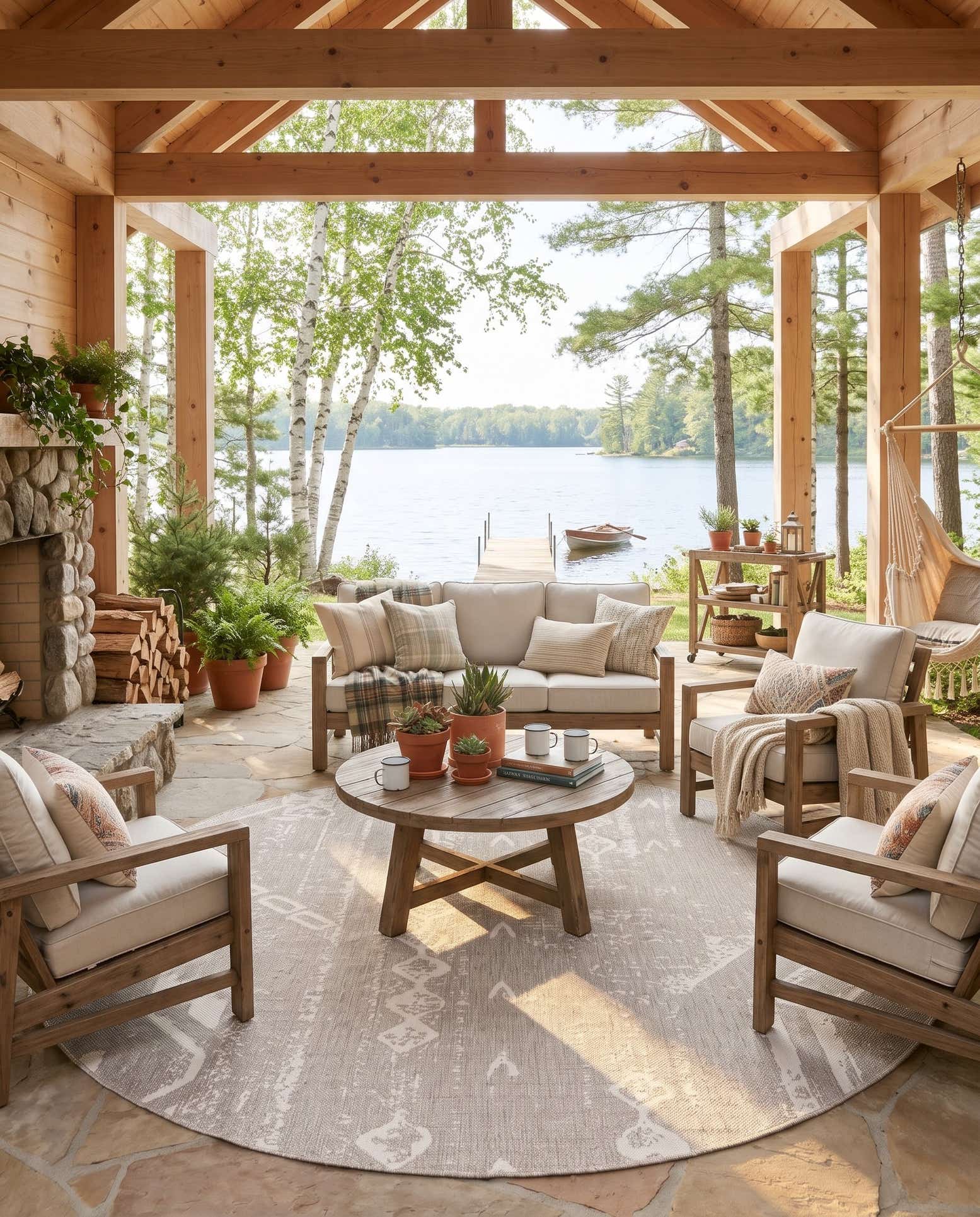 13' x 13' Easy-Clean Bohemian Indoor / Outdoor Round Rug