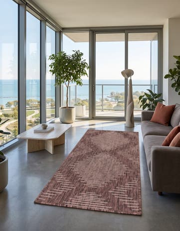 Brown Easy-Clean Winslow Modern Indoor / Outdoor Runner Rug