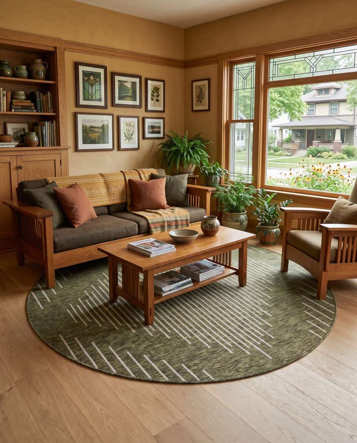 6' x 6' Easy-Clean Modern Indoor / Outdoor Round Rug