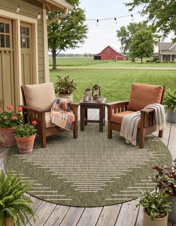 6' x 6' Easy-Clean Modern Indoor / Outdoor Round Rug