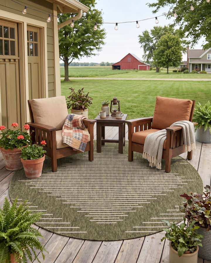 6' x 6' Easy-Clean Modern Indoor / Outdoor Round Rug