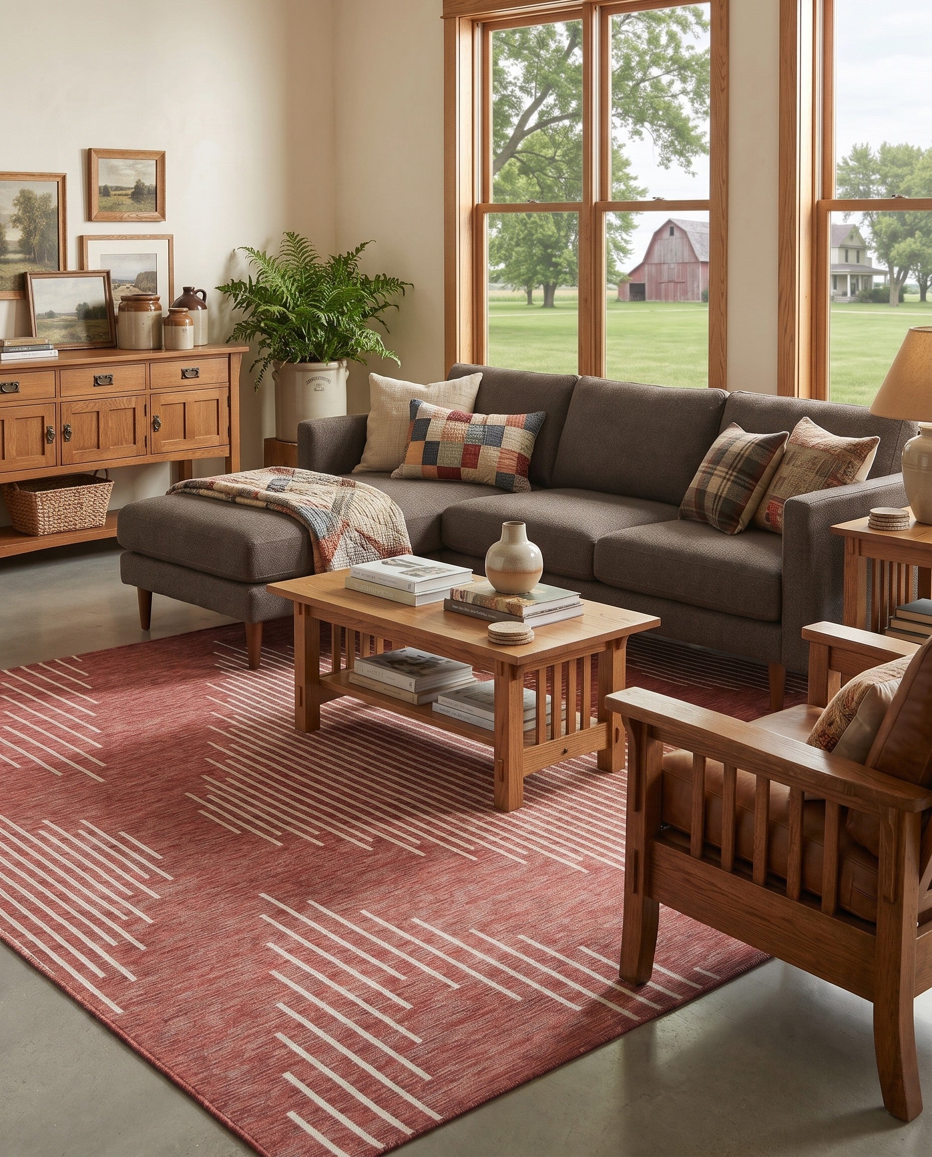 9' x 12' Easy-Clean Modern Indoor / Outdoor Rug