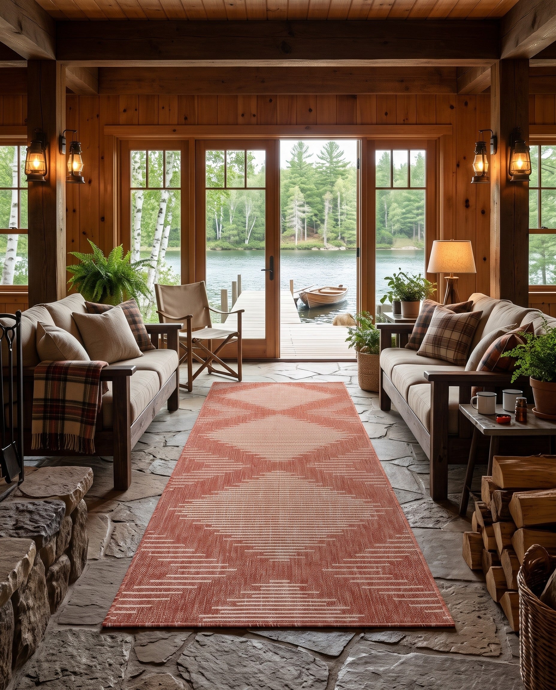2' x 8' Easy-Clean Winslow Modern Indoor / Outdoor Runner Rug