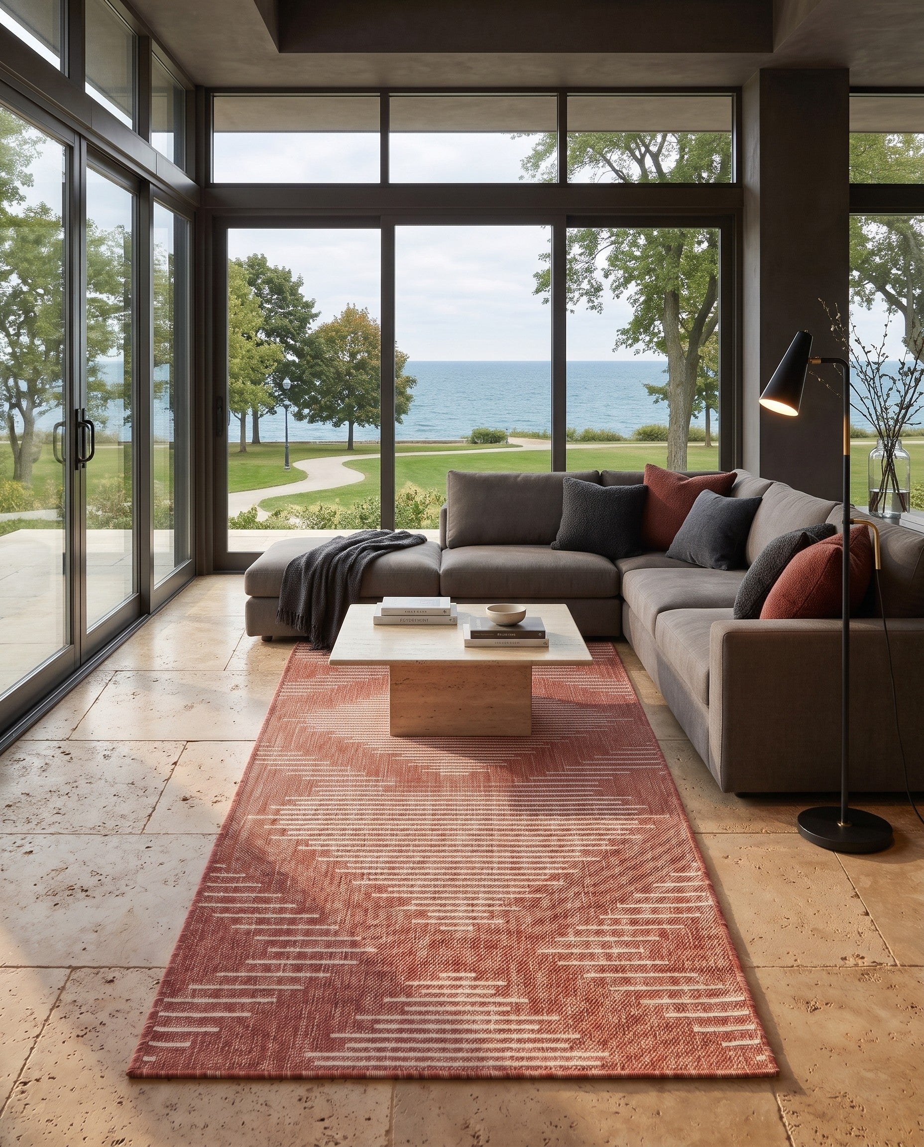 2' x 8' Easy-Clean Winslow Modern Indoor / Outdoor Runner Rug