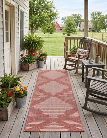 2' x 8' Easy-Clean Modern Indoor / Outdoor Runner Rug