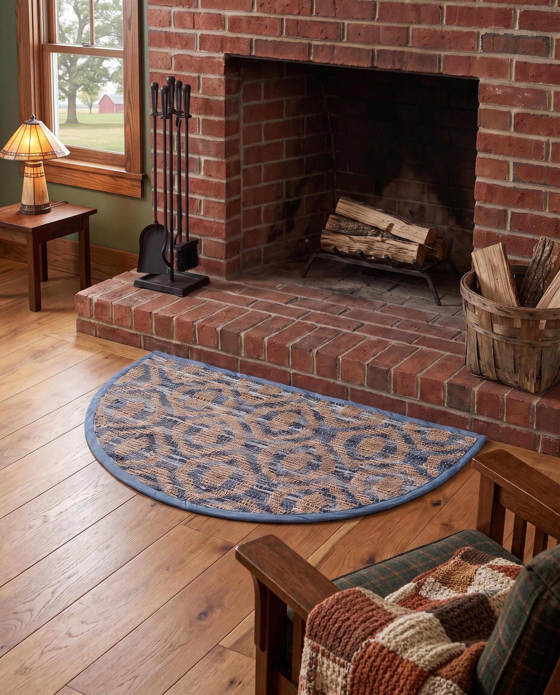2' 2 x 3' 7 Hand Woven Chindi Jute Hearth Rug