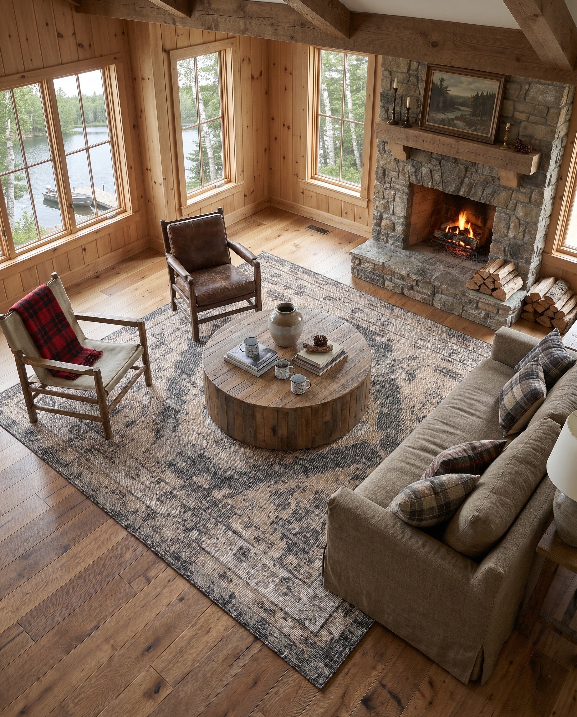 Charcoal Gray Easy-Clean Beckett Traditional Indoor / Outdoor Square Rug