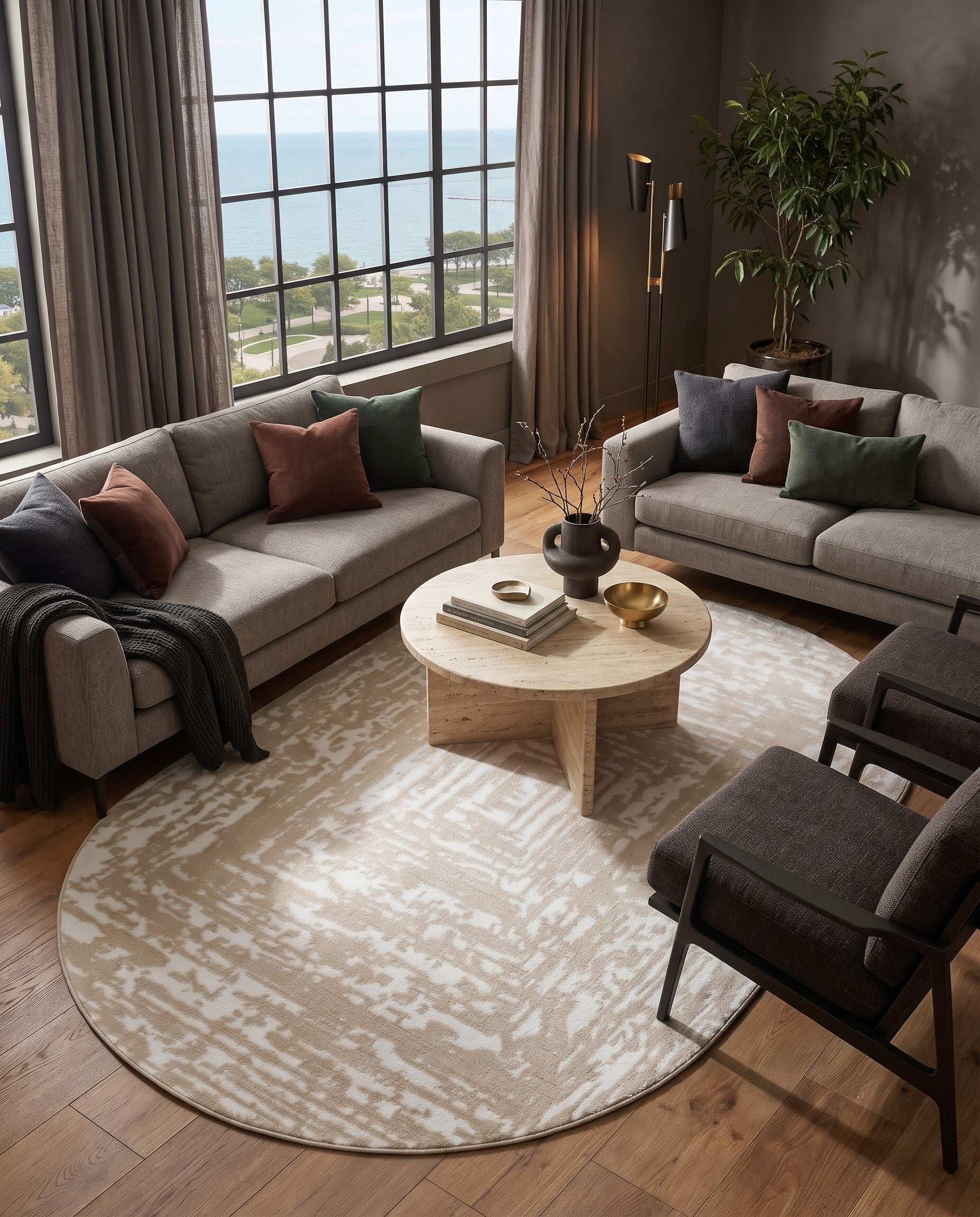 5' 3 x 8' Hermitage Oval Rug