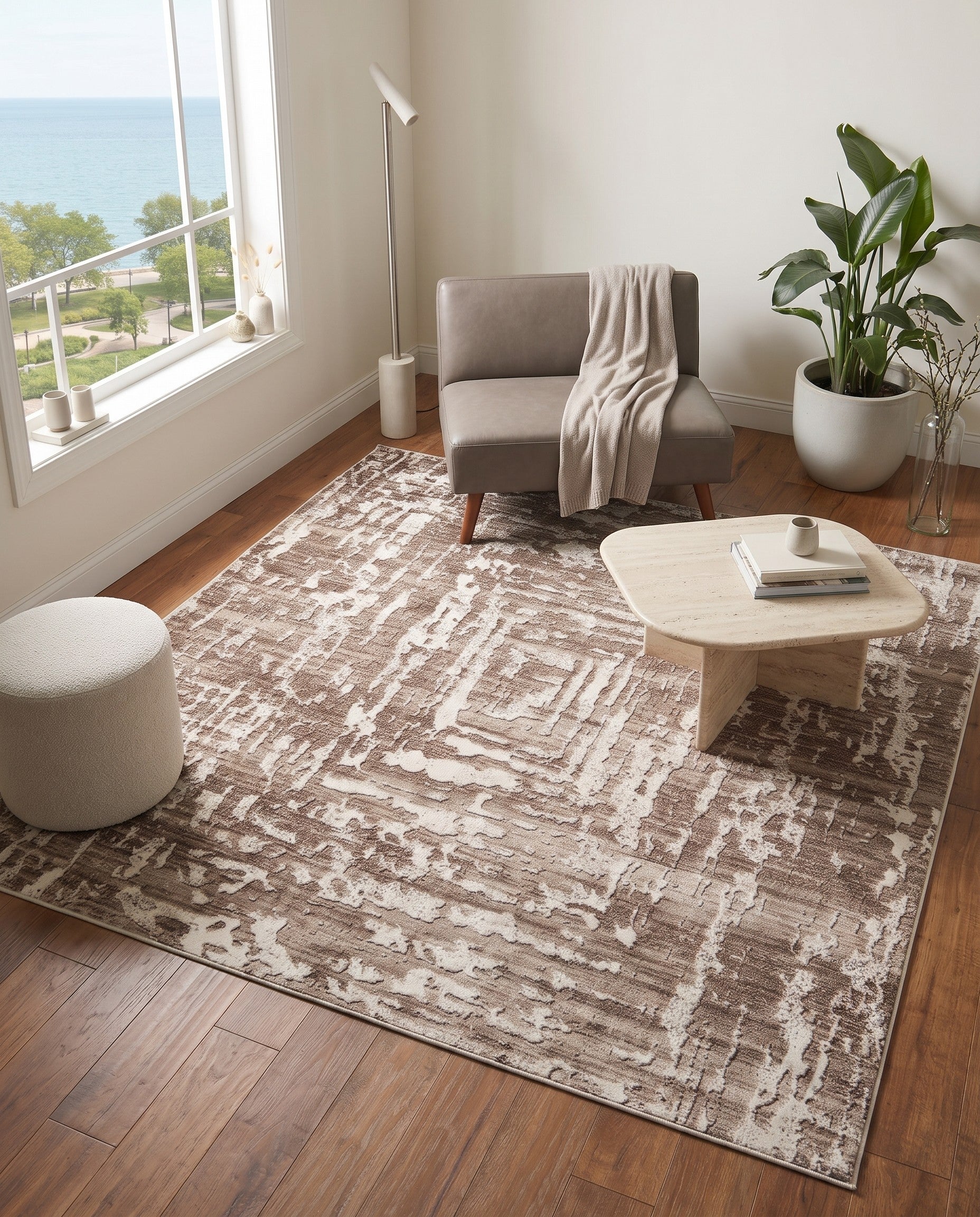 Chocolate Brown Hermitage Square Rug