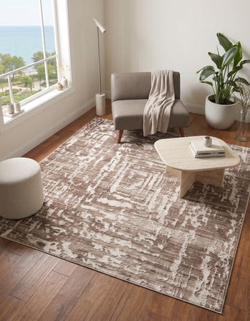 Chocolate Brown Hermitage Square Rug