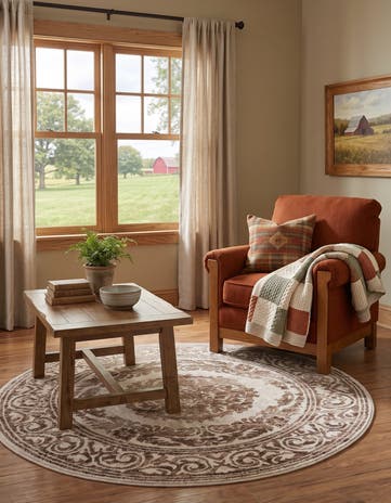 Chocolate Brown Hermitage Round Rug